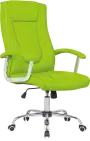 MALLORCA křeslo kancelářské, chrom kříž, kolečka uni, EKO-PU zelená