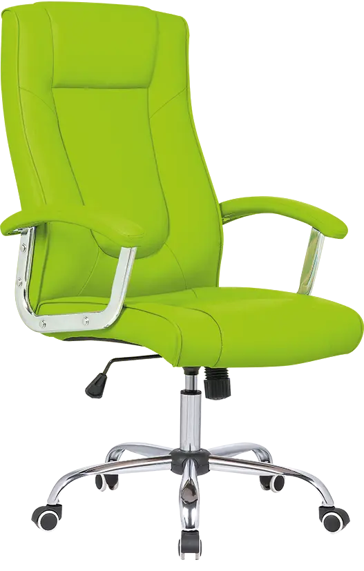 MALLORCA křeslo kancelářské, chrom kříž, kolečka uni, EKO-PU zelená