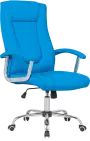 MALLORCA křeslo kancelářské, chrom kříž, kolečka uni, EKO-PU modrá