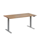 AERO 07 výškově nastavitelný stůl, kovová podnož stříbrná, deska 25 mm, široký 1600 mm, dub bardolin