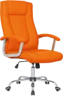 MALLORCA křeslo kancelářské, chrom kříž, kolečka uni, EKO-PU oranžová