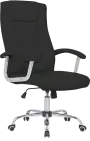 MALLORCA křeslo kancelářské, chrom kříž, kolečka uni, EKO-PU černá