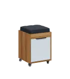 AERO 51 kontejner pojízdný s černým polštářkem, 1-zásuvkový, zámek, platinově bílá/ořech světlý