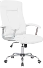 MALLORCA křeslo kancelářské, chrom kříž, kolečka uni, EKO-PU bílá