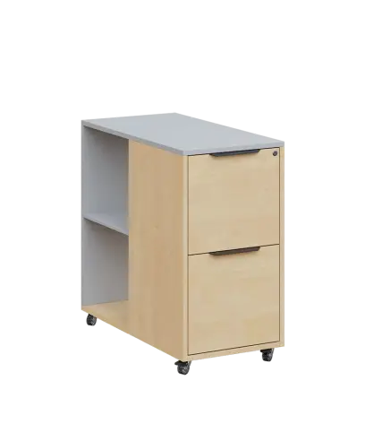 AERO 21 kancelářská skříň, 2-zásuvková/2 niky, 750x400x800, kolečka, šedá/bříza irská AERO 21 kancelářská skříň, 2-zásuvková/2 niky, 750x400x800, kolečka, šedá/bříza irská