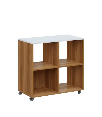 AERO 22 kancelářská skříň, 4 niky, 750x800x400, kolečka, platinově bílá/ořech světlý AERO 22 kancelářská skříň, 4 niky, 750x800x400, kolečka, platinově bílá/ořech světlý