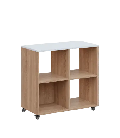 AERO 22 kancelářská skříň, 4 niky, 750x800x400, kolečka, platinově bílá/dub bardolino AERO 22 kancelářská skříň, 4 niky, 750x800x400, kolečka, platinově bílá/dub bardolino