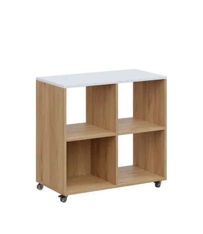 AERO 22 kancelářská skříň, 4 niky, 750x800x400, kolečka, platinově bílá/dub fjord AERO 22 kancelářská skříň, 4 niky, 750x800x400, kolečka, platinově bílá/dub fjord