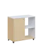 AERO 23 P kancelářská skříň, 1-dveřová/2 niky, pravá, 750x800x400, kolečka, platinově bílá/bříza irská