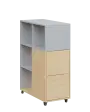 AERO 32 P kancelářská skříň, 2-dveřová/4 niky, pravá, 1100x400x800, kolečka, šedá/bříza světlá