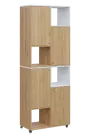 AERO 42 P kancelářská skříň, 4-dveřová/4 niky, pravá, 2150x800x400, kolečka, platinově bílá/dub fjord