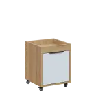 AERO 50 kontejner pojízdný, 1-zásuvkový, zámek, platinově bílá/dub fjord