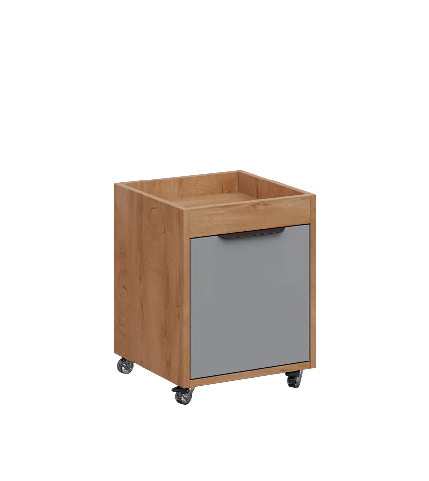 AERO 50 kontejner pojízdný, 1-zásuvkový, zámek, chinchilla šedá/dub klasik