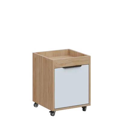AERO 50 kontejner pojízdný, 1-zásuvkový, zámek, platinově bílá/dub hickory