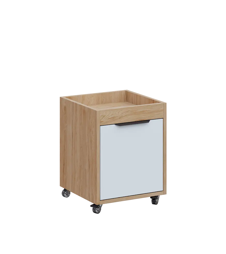 AERO 50 kontejner pojízdný, 1-zásuvkový, zámek, platinově bílá/dub hickory