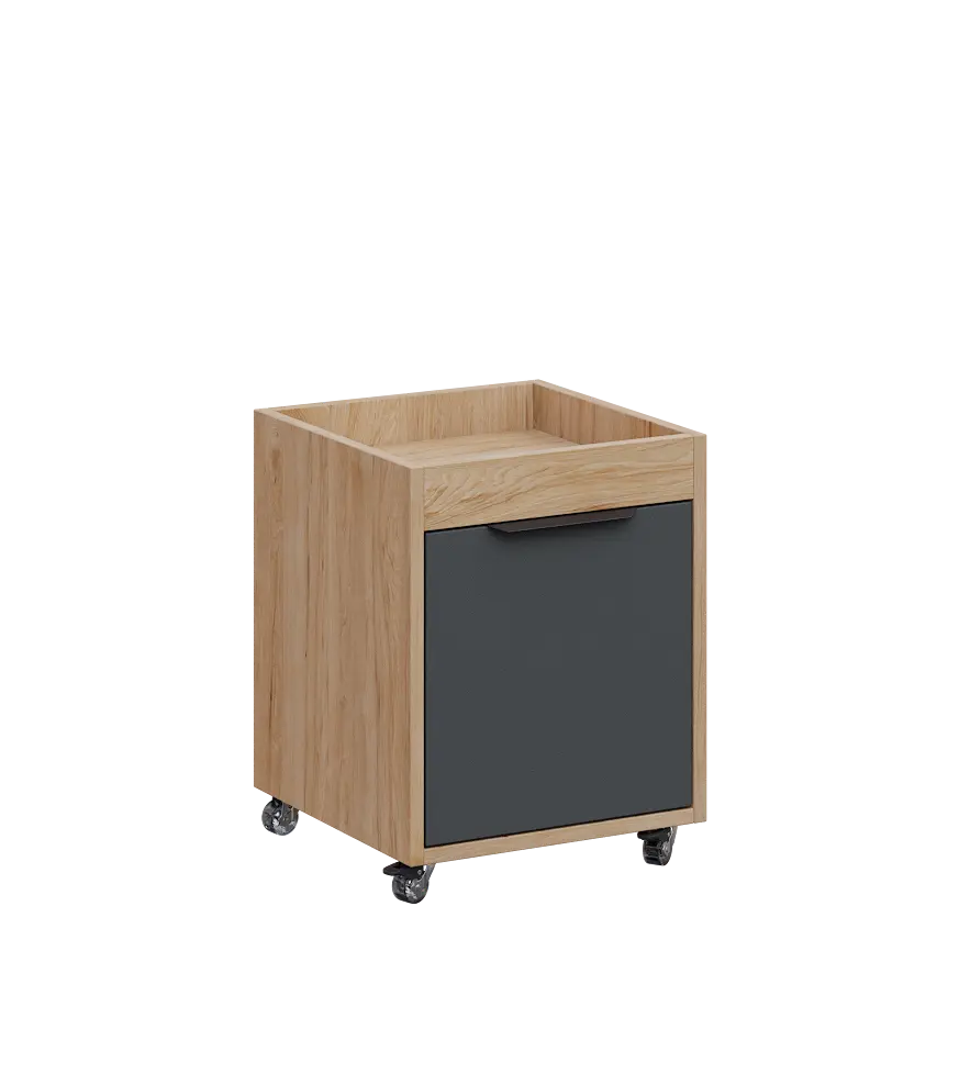 AERO 50 kontejner pojízdný, 1-zásuvkový, zámek, antracit/dub hickory