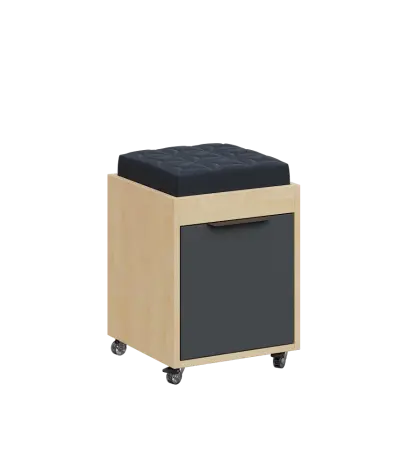 AERO 51 kontejner pojízdný s černým polštářkem, 1-zásuvkový, zámek, antracit/bříza irská