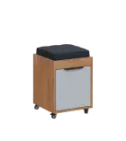 AERO 51 kontejner pojízdný s černým polštářkem, 1-zásuvkový, zámek, šedá/dub klasik