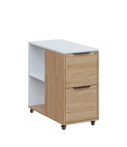 AERO 21 kancelářská skříň, 2-zásuvková/2 niky, 750x400x800, kolečka, platinově bílá/dub hickory AERO 21 kancelářská skříň, 2-zásuvková/2 niky, 750x400x800, kolečka, platinově bílá/dub hickory