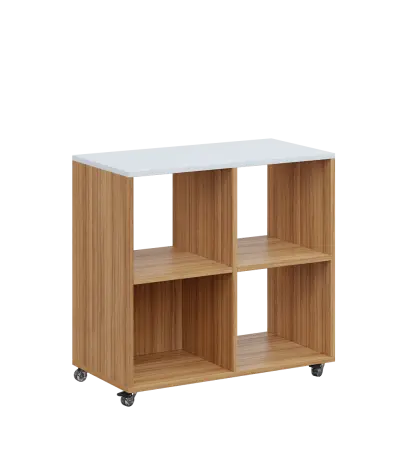 AERO 22 kancelářská skříň, 4 niky, 750x800x400, kolečka, platinově bílá/coco bolo