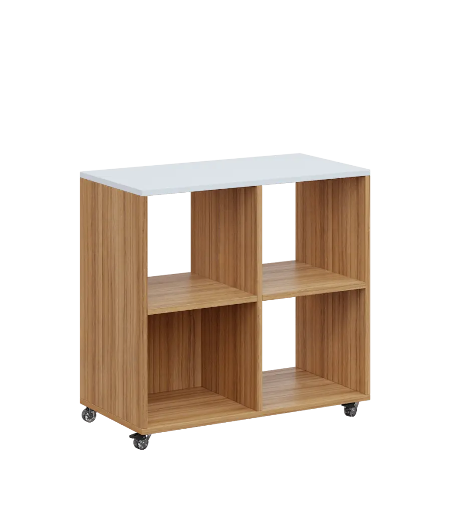 AERO 22 kancelářská skříň, 4 niky, 750x800x400, kolečka, platinově bílá/coco bolo