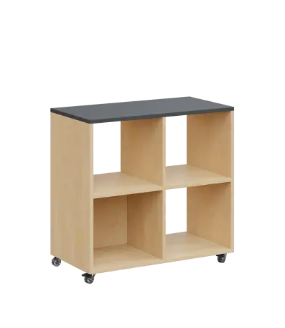 AERO 22 kancelářská skříň, 4 niky, 750x800x400, kolečka, antracit/bříza světlá