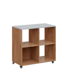 AERO 22 kancelářská skříň, 4 niky, 750x800x400, kolečka, šedá/dub klasik