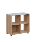 AERO 22 kancelářská skříň, 4 niky, 750x800x400, kolečka, šedá/dub bardolino