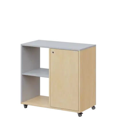 AERO 23 L kancelářská skříň, 1-dveřová/2 niky, levá, 750x800x400, kolečka, šedá/bříza irská AERO 23 L kancelářská skříň, 1-dveřová/2 niky, levá, 750x800x400, kolečka, šedá/bříza irská