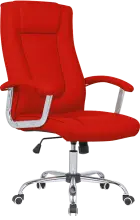 MALLORCA křeslo kancelářské, chrom kříž, kolečka uni, EKO-PU červená