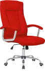 MALLORCA křeslo kancelářské, chrom kříž, kolečka uni, EKO-PU červená