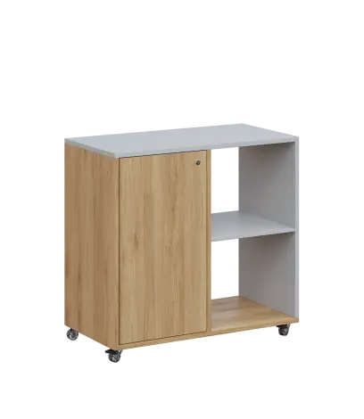 AERO 23 P kancelářská skříň, 1-dveřová/2 niky, pravá, 750x800x400, kolečka, šedá/dub fjord AERO 23 P kancelářská skříň, 1-dveřová/2 niky, pravá, 750x800x400, kolečka, šedá/dub fjord