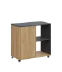AERO 23 P kancelářská skříň, 1-dveřová/2 niky, pravá, 750x800x400, kolečka, antracit/dub fjord