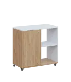 AERO 23 P kancelářská skříň, 1-dveřová/2 niky, pravá, 750x800x400, kolečka, platinově bílá/dub hicko