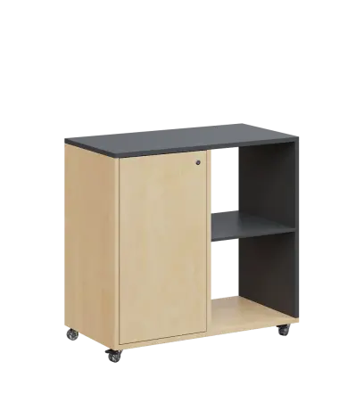 AERO 23 P kancelářská skříň, 1-dveřová/2 niky, pravá, 750x800x400, kolečka, antracit/bříza irská AERO 23 P kancelářská skříň, 1-dveřová/2 niky, pravá, 750x800x400, kolečka, antracit/bříza irská