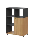 AERO 33 L kancelářská skříň, 1-dveřová/4 niky, levá, 1100x800x400, kolečka, antracit/coco bolo