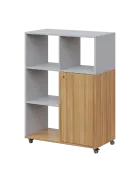 AERO 33 L kancelářská skříň, 1-dveřová/4 niky, levá, 1100x800x400, kolečka, šedá/coco bolo