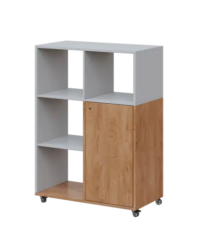 AERO 33 L kancelářská skříň, 1-dveřová/4 niky, levá, 1100x800x400, kolečka, šedá/dub klasik AERO 33 L kancelářská skříň, 1-dveřová/4 niky, levá, 1100x800x400, kolečka, šedá/dub klasik