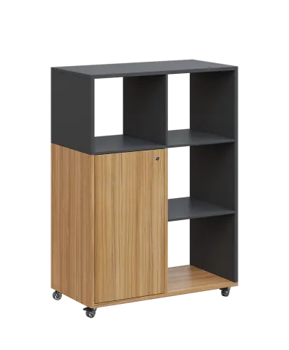 AERO 33 P kancelářská skříň, 1-dveřová/4 niky, pravá, 1100x800x400, kolečka, antracit/coco bolo AERO 33 P kancelářská skříň, 1-dveřová/4 niky, pravá, 1100x800x400, kolečka, antracit/coco bolo