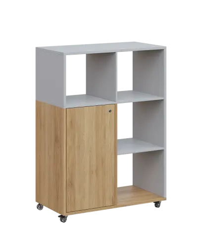 AERO 33 P kancelářská skříň, 1-dveřová/4 niky, pravá, 1100x800x400, kolečka, šedá/dub fjord AERO 33 P kancelářská skříň, 1-dveřová/4 niky, pravá, 1100x800x400, kolečka, šedá/dub fjord