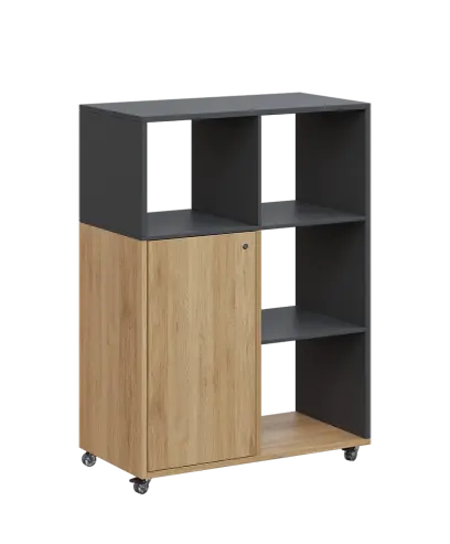 AERO 33 P kancelářská skříň, 1-dveřová/4 niky, pravá, 1100x800x400, kolečka, antracit/dub fjord AERO 33 P kancelářská skříň, 1-dveřová/4 niky, pravá, 1100x800x400, kolečka, antracit/dub fjord