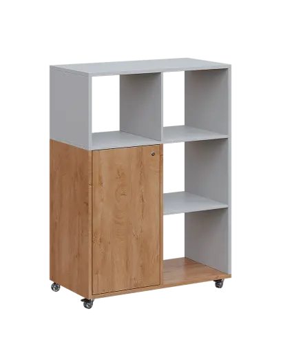 AERO 33 P kancelářská skříň, 1-dveřová/4 niky, pravá, 1100x800x400, kolečka, šedá/dub klasik AERO 33 P kancelářská skříň, 1-dveřová/4 niky, pravá, 1100x800x400, kolečka, šedá/dub klasik