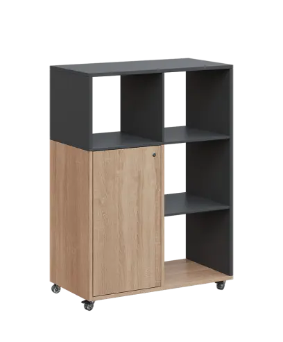 AERO 33 P kancelářská skříň, 1-dveřová/4 niky, pravá, 1100x800x400, kolečka, antracit/dub bardolino AERO 33 P kancelářská skříň, 1-dveřová/4 niky, pravá, 1100x800x400, kolečka, antracit/dub bardolino