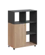 AERO 33 P kancelářská skříň, 1-dveřová/4 niky, pravá, 1100x800x400, kolečka, antracit/dub bardolino