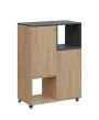 AERO 34 P kancelářská skříň, 2-dveřová/4 niky, pravá, 1100x800x400, kolečka, antracit/dub hickory
