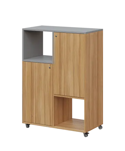 AERO 34 L kancelářská skříň, 2-dveřová/4 niky, levá, 1100x800x400, kolečka, chinchilla šedá/coco bol AERO 34 L kancelářská skříň, 2-dveřová/4 niky, levá, 1100x800x400, kolečka, chinchilla šedá/coco bolo