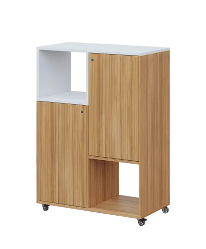 AERO 34 L kancelářská skříň, 2-dveřová/4 niky, levá, 1100x800x400, kolečka, platinově bílá/coco bolo AERO 34 L kancelářská skříň, 2-dveřová/4 niky, levá, 1100x800x400, kolečka, platinově bílá/coco bolo