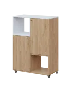 AERO 34 L kancelářská skříň, 2-dveřová/4 niky, levá, 1100x800x400, kolečka, platinově bílá/dub hicko