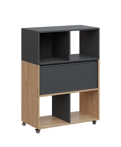 AERO 35 kancelářská skříň, roletková/4 niky, 1100x800x400, kolečka, antracit/dub hickory AERO 35 kancelářská skříň, roletková/4 niky, 1100x800x400, kolečka, antracit/dub hickory