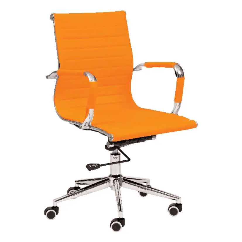 PARMA židle kancelářská, kříž chrom, ekokůže oranžová